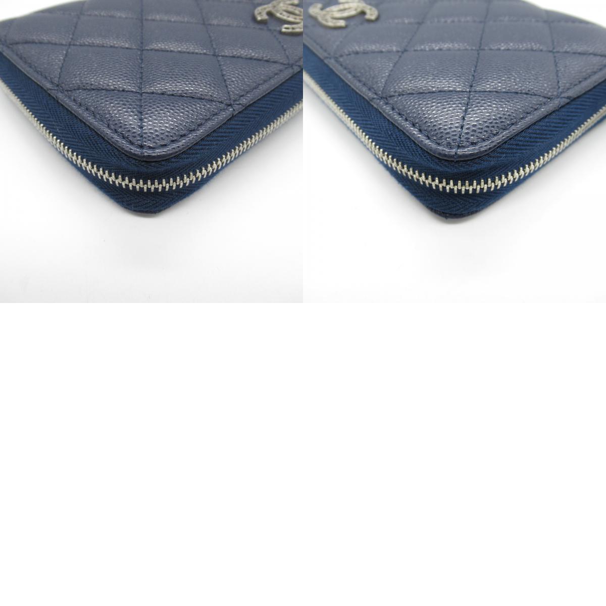 Chanel Matelasse Leather Long Wallet Navy