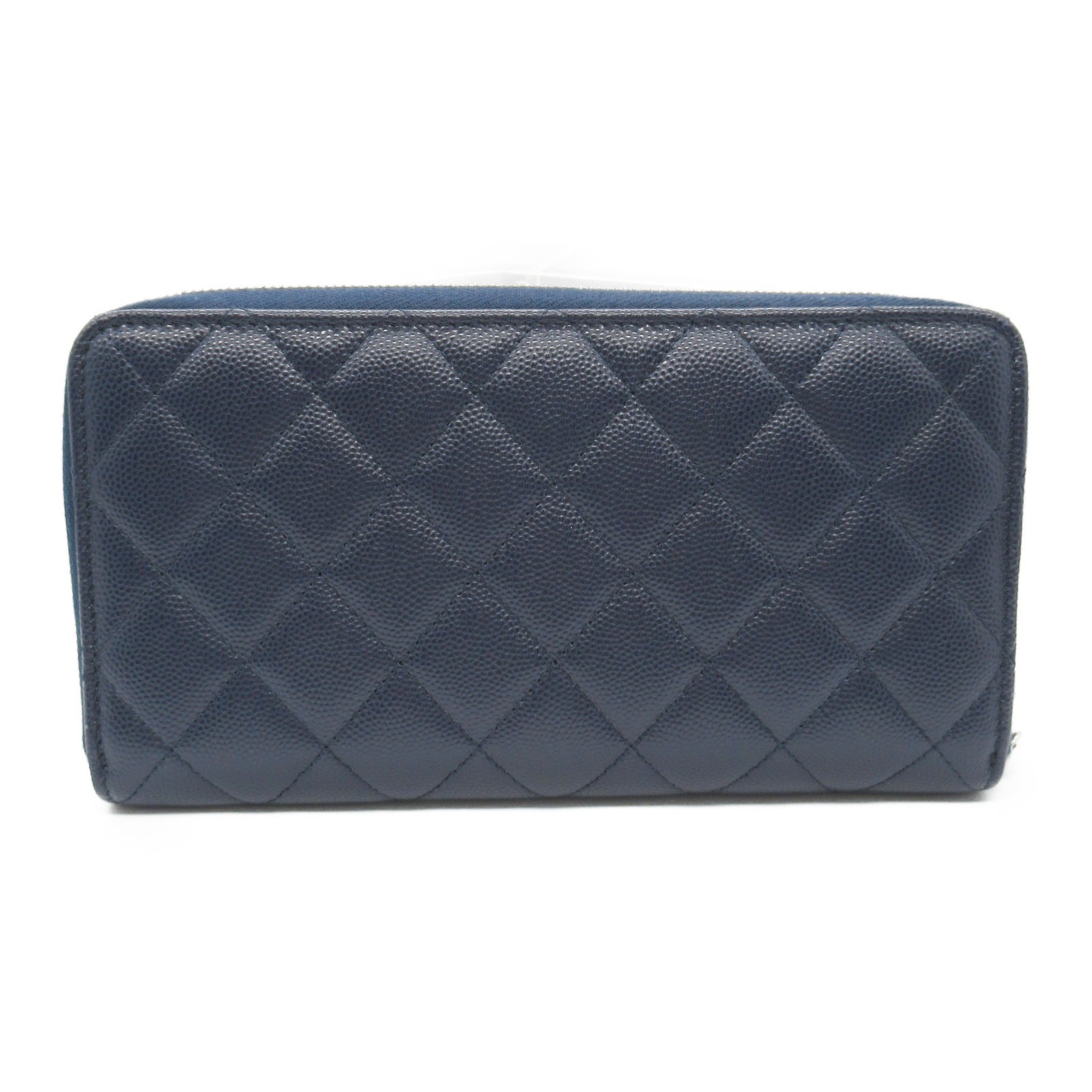 Chanel Matelasse Leather Long Wallet Navy