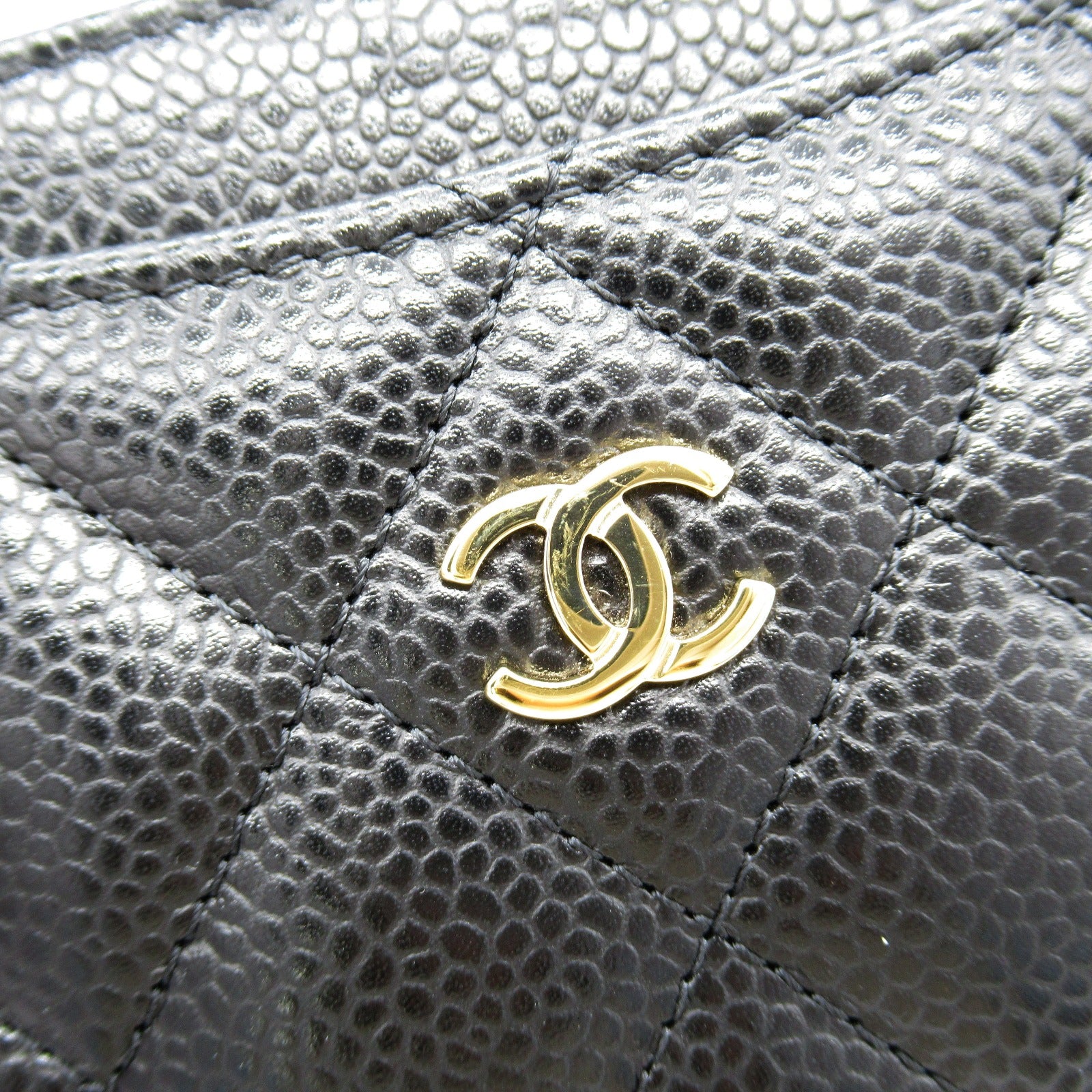 Chanel Matelasse Leather Card Case Black