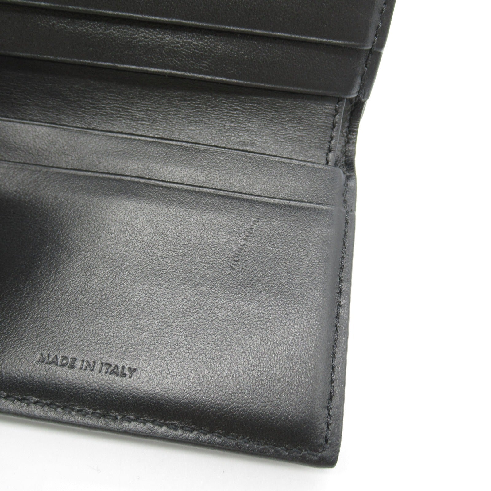 Celine Leather Triomphe Trifold Wallet Black