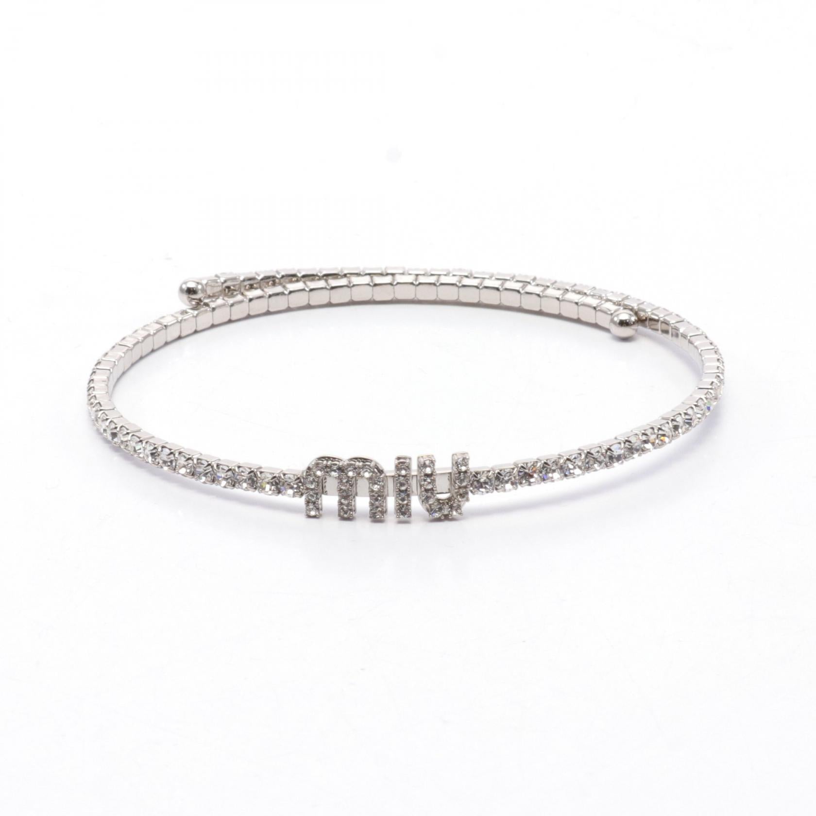 Miu Miu Stainless Steel Crystal Choker