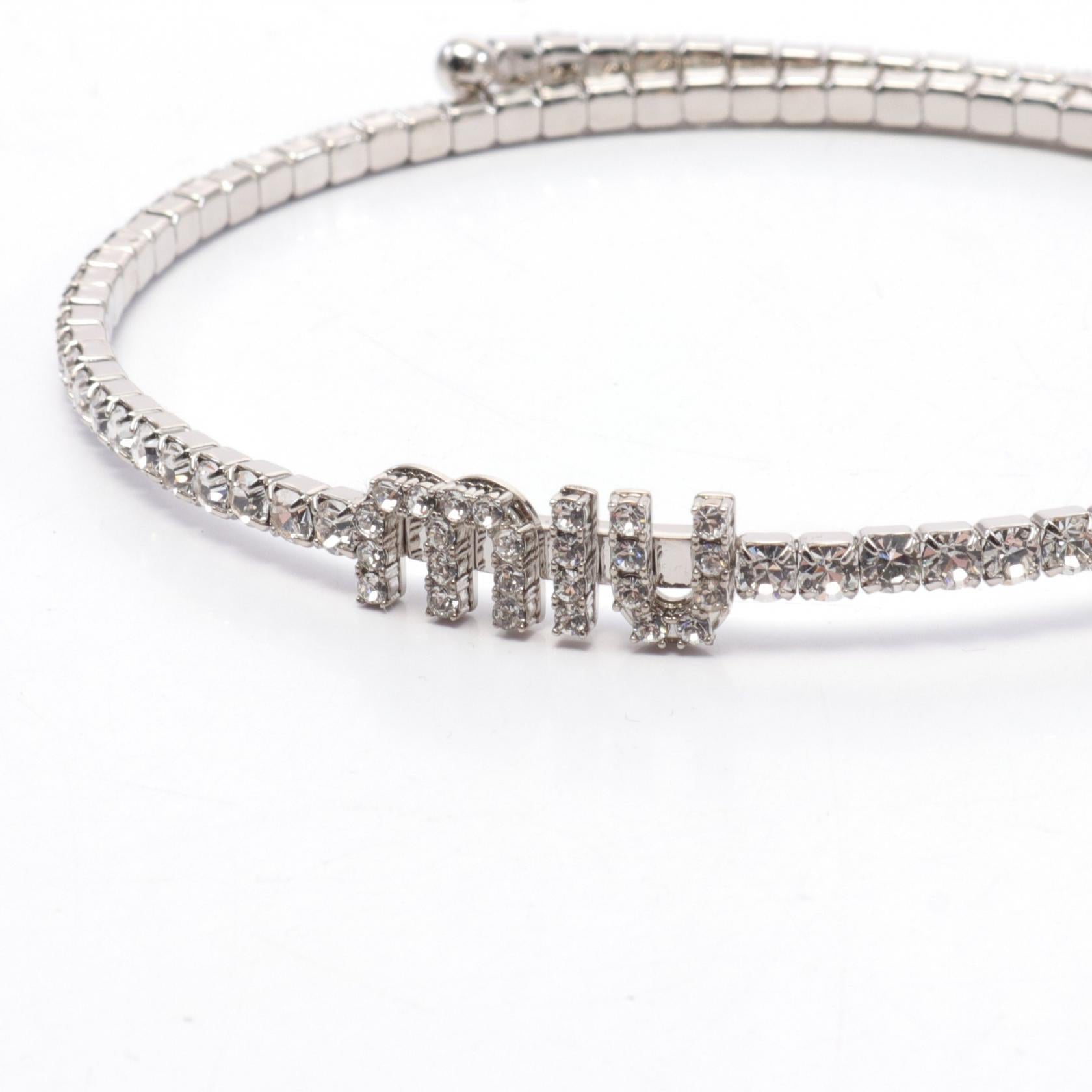 Miu Miu Stainless Steel Crystal Choker