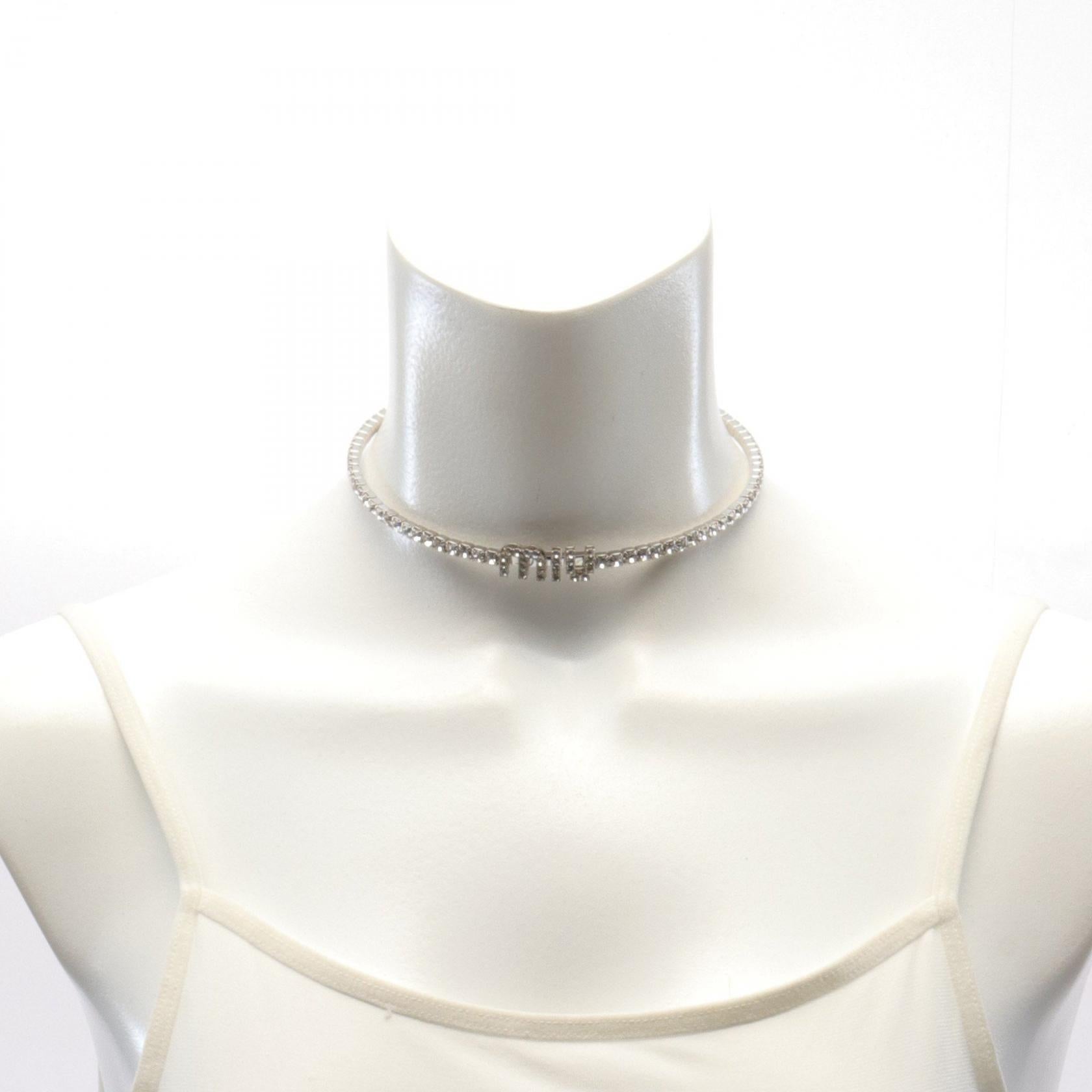 Miu Miu Stainless Steel Crystal Choker