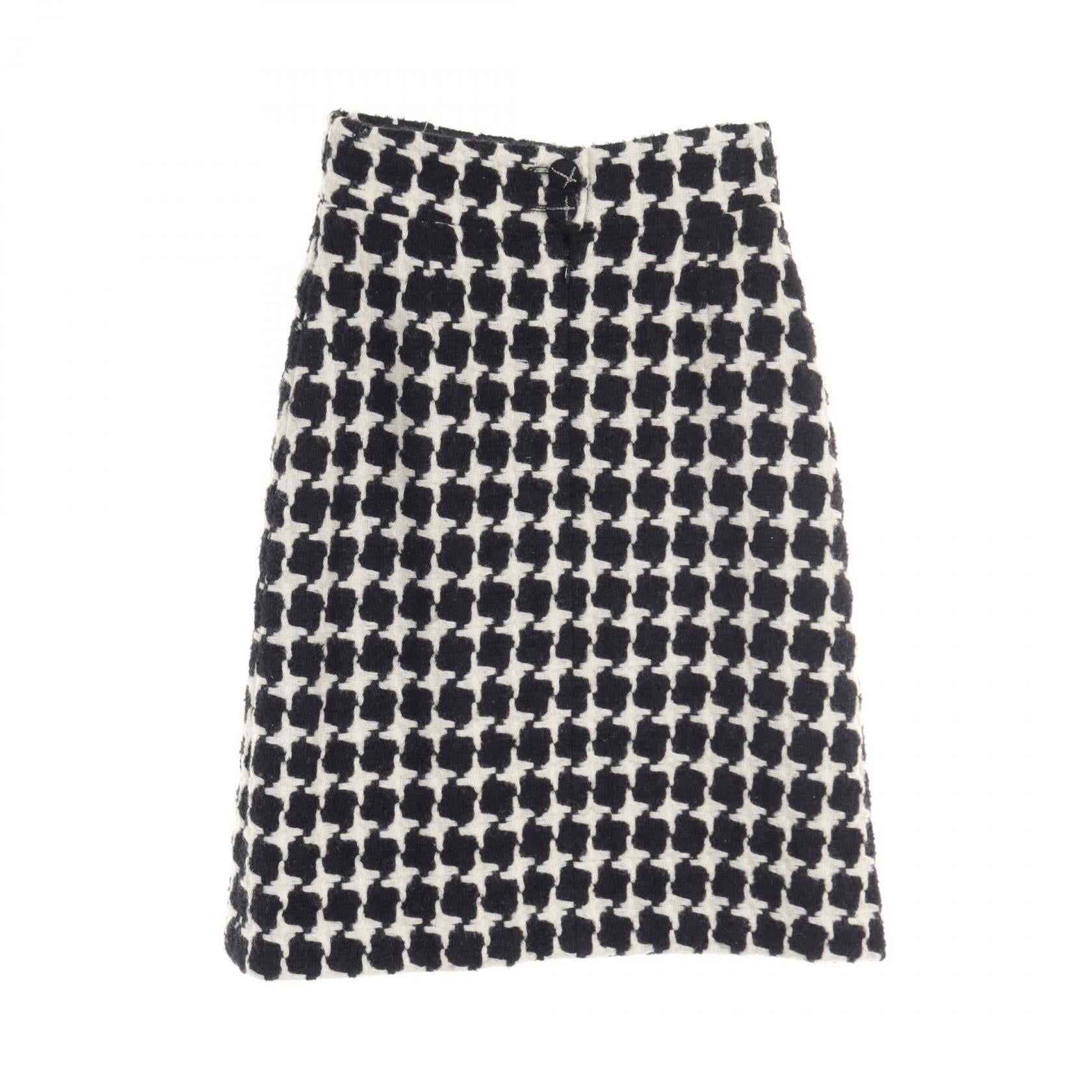 Chanel Wool Nylon Skirt Black/White