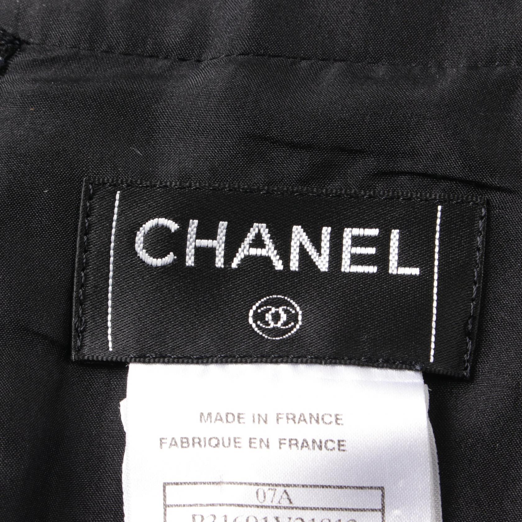 Chanel Wool Nylon Skirt Black/White