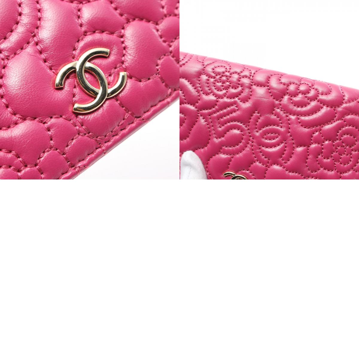 Chanel Camellia Bifold Wallet Pink Lambskin