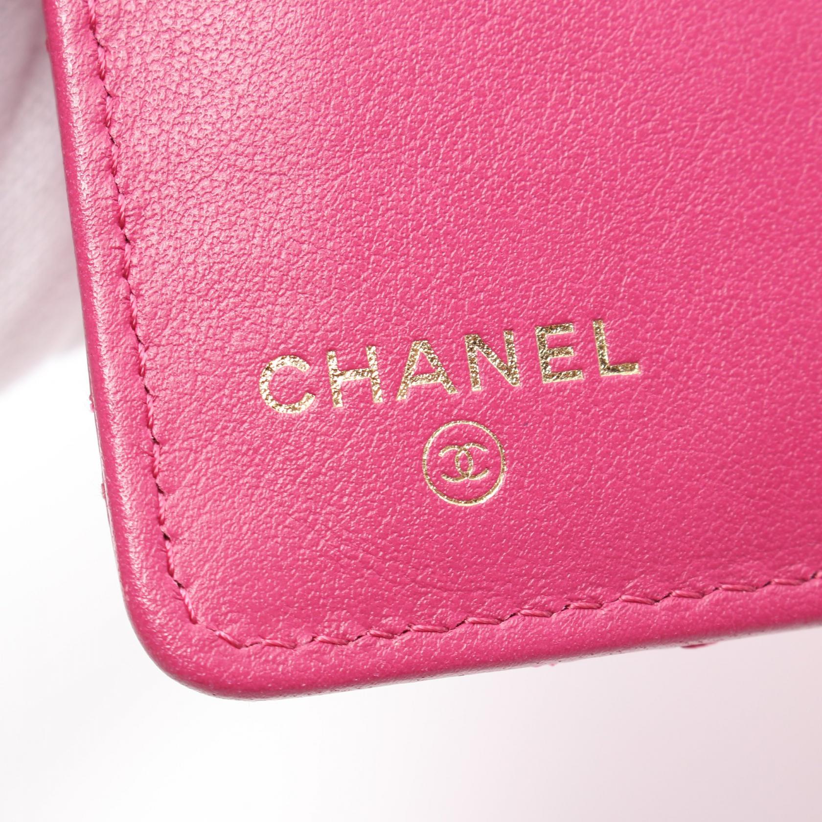 Chanel Camellia Bifold Wallet Pink Lambskin