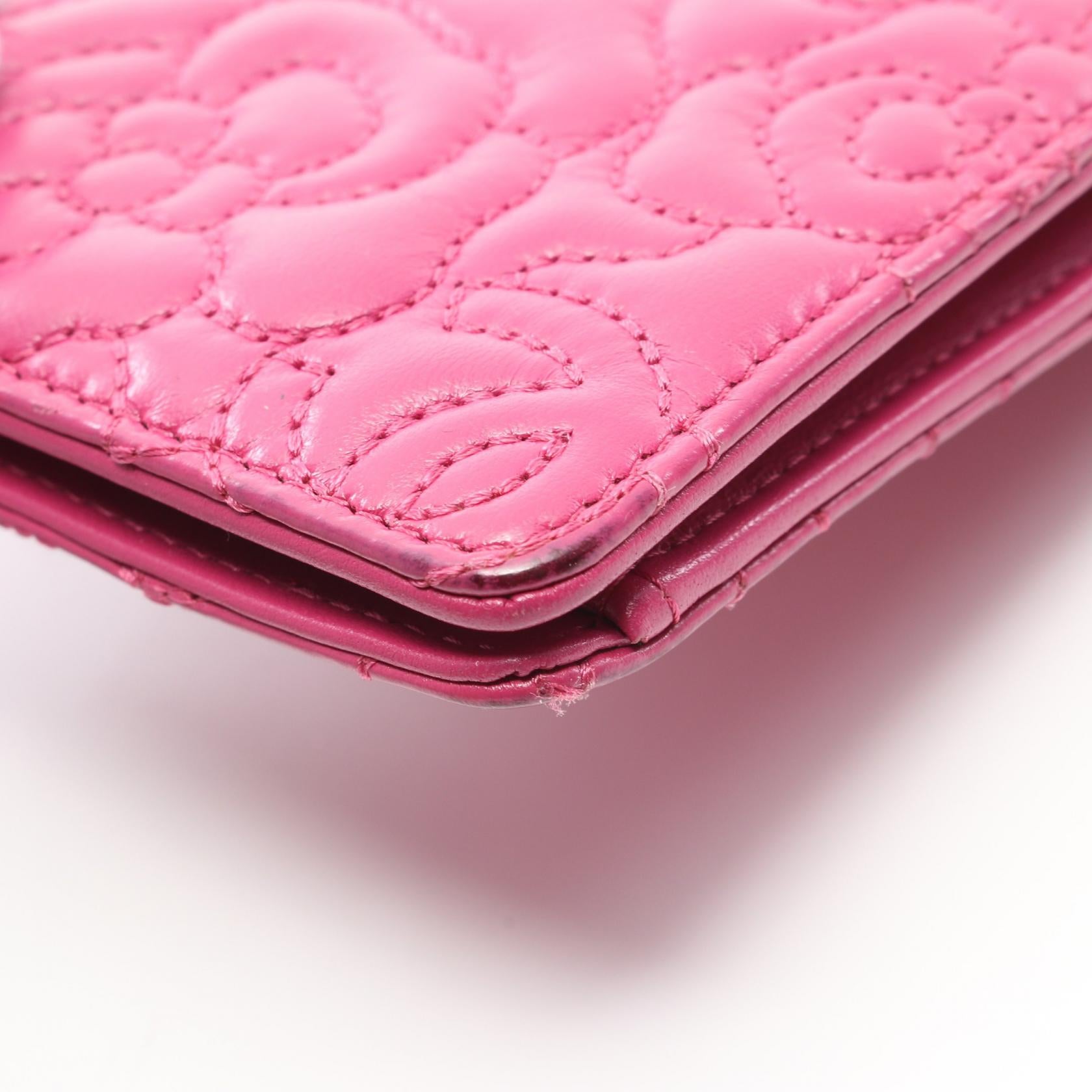 Chanel Camellia Bifold Wallet Pink Lambskin