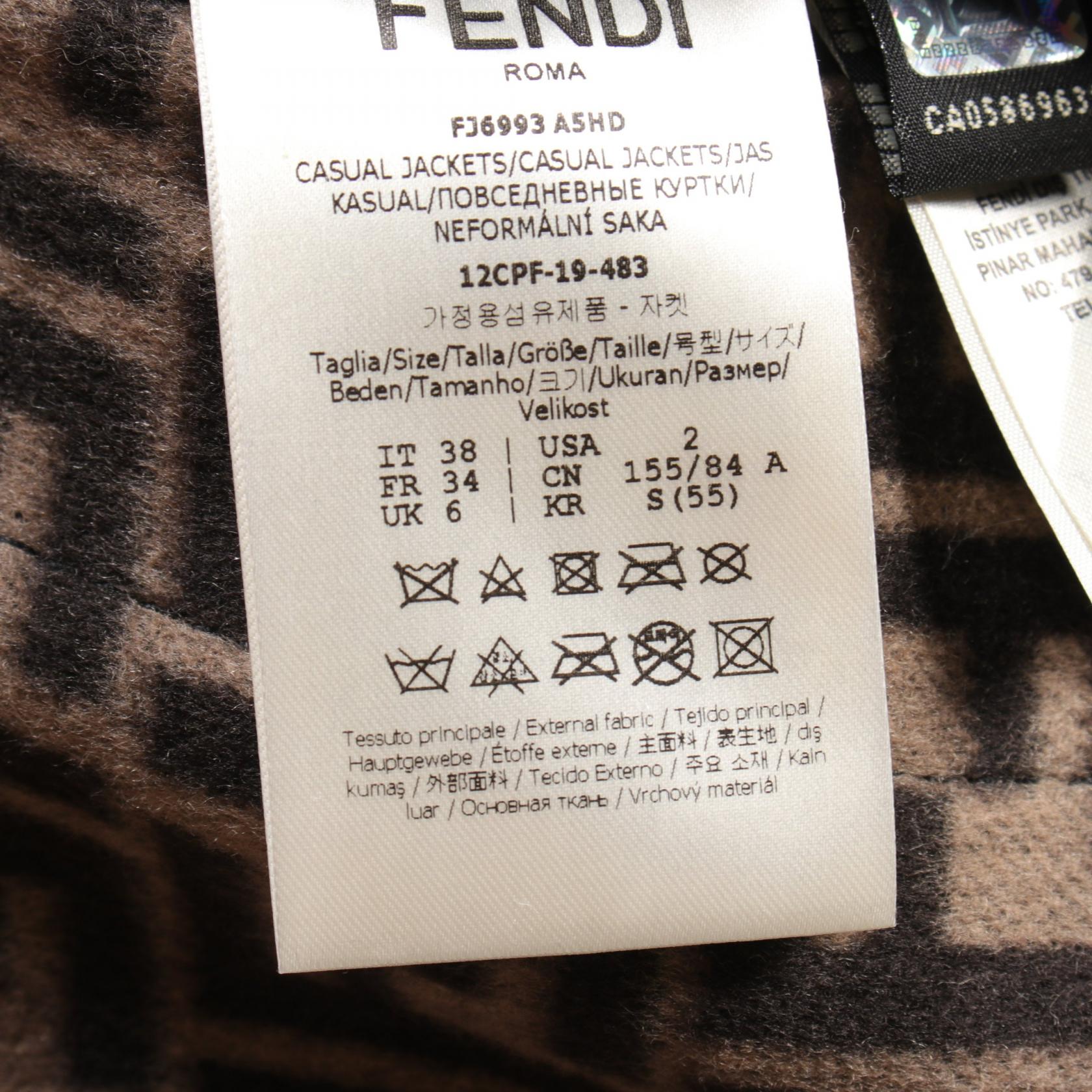 Fendi Cashmere Silk Outerwear Black Beige