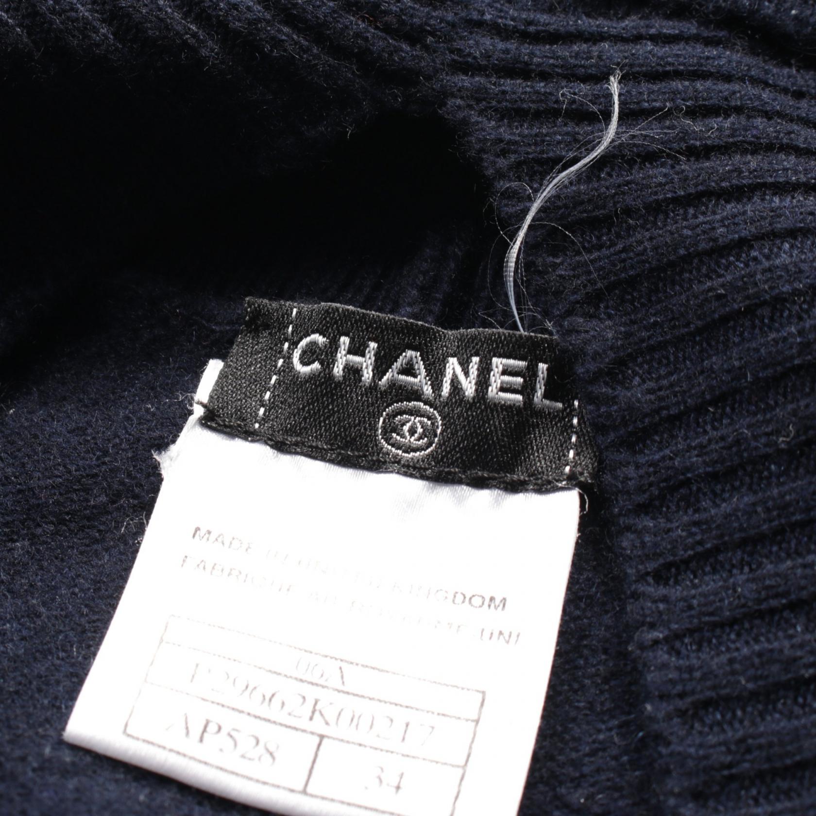 Chanel Cashmere Knit Top Navy