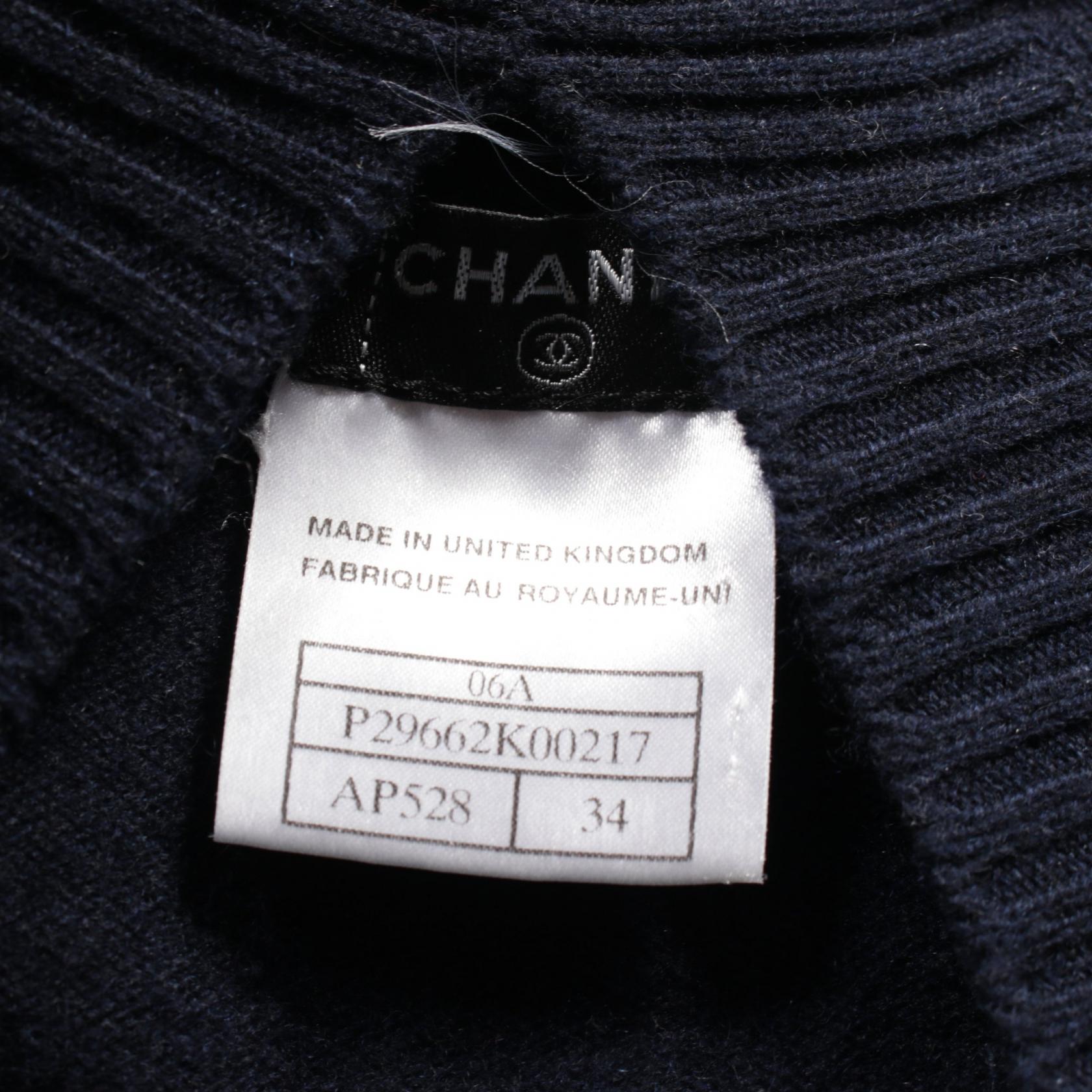 Chanel Cashmere Knit Top Navy