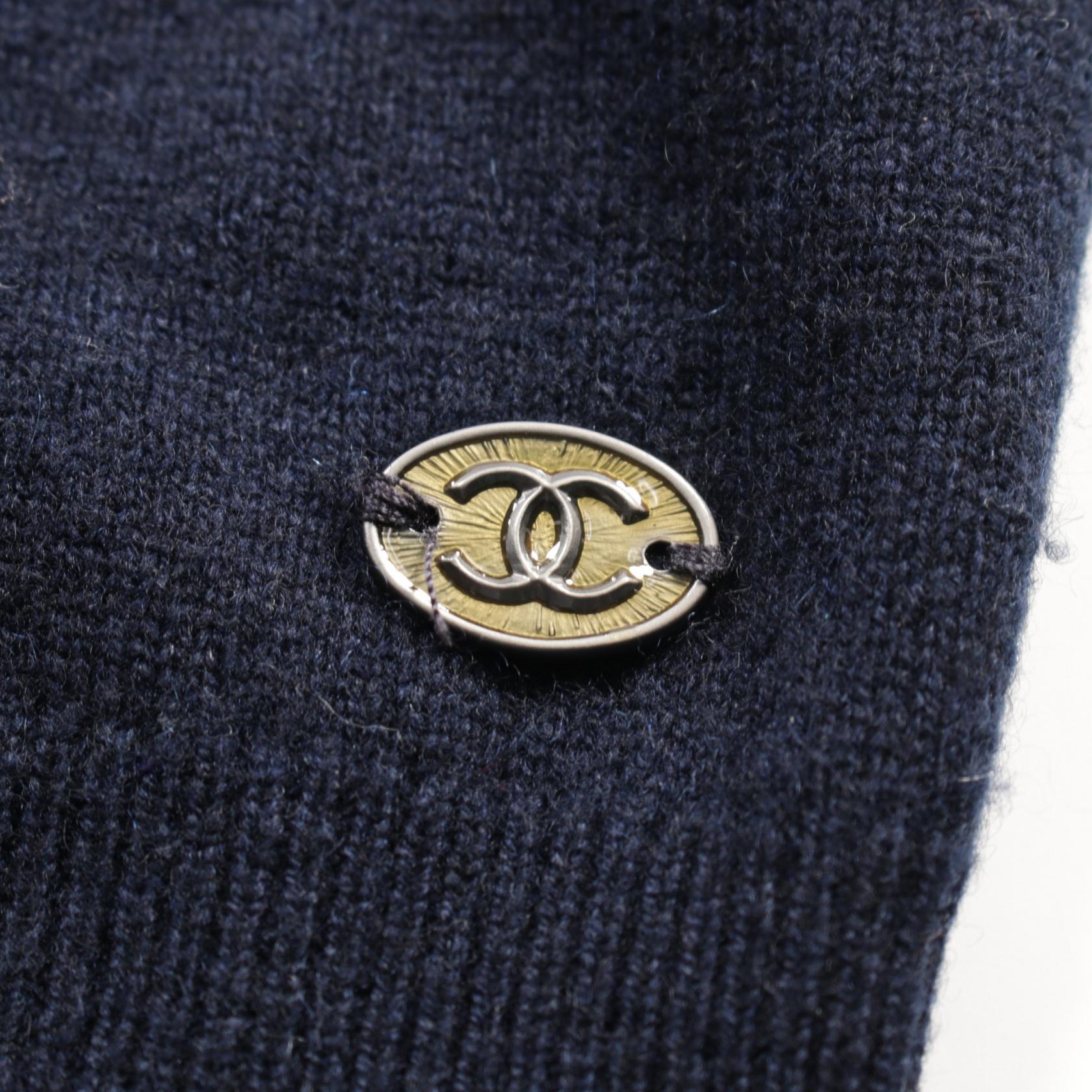 Chanel Cashmere Knit Top Navy