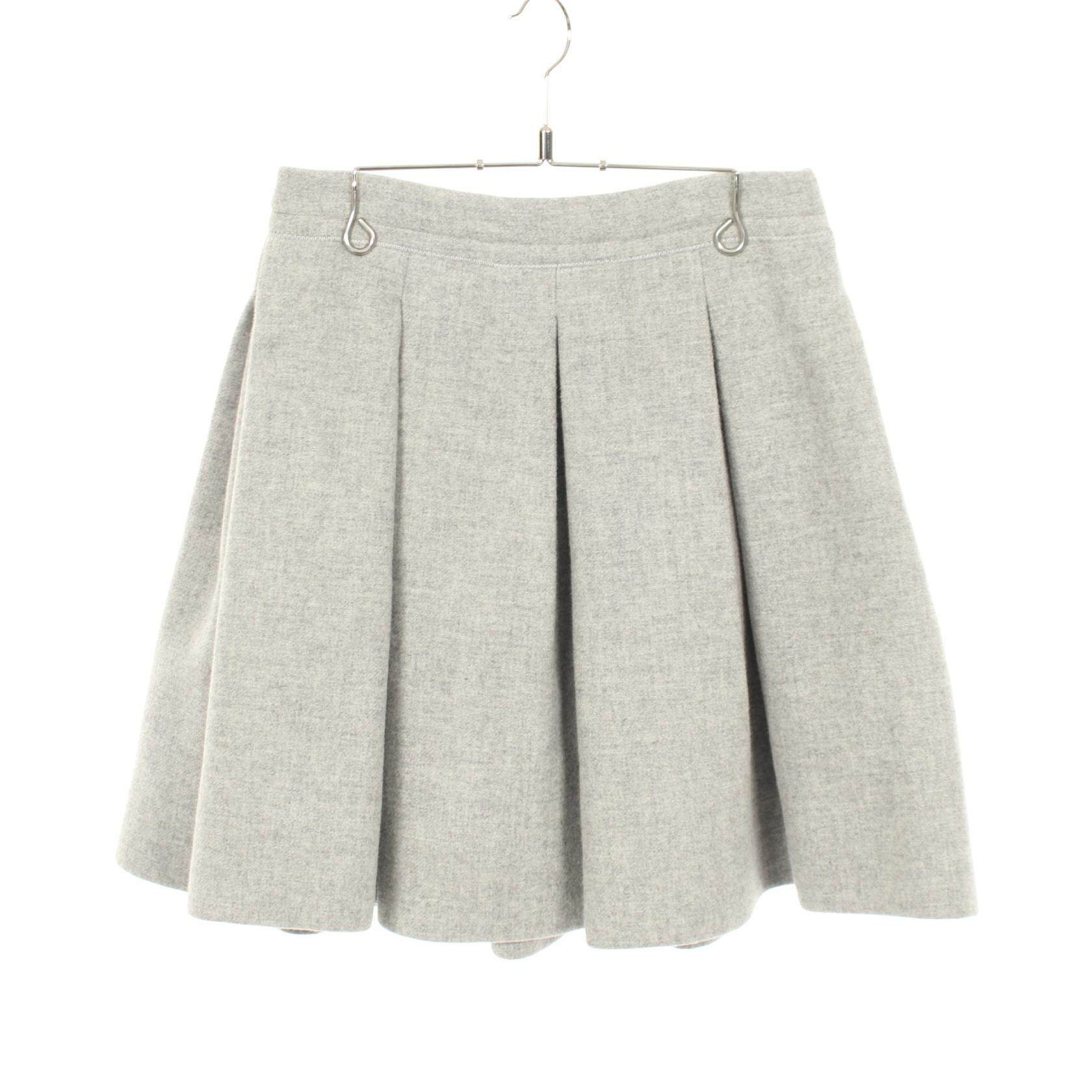 Miu Miu Pleated Wool Mini Skirt