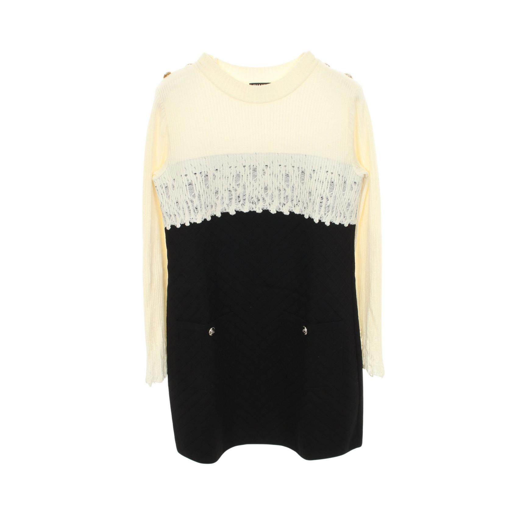 CHANEL Panel Dress Wool