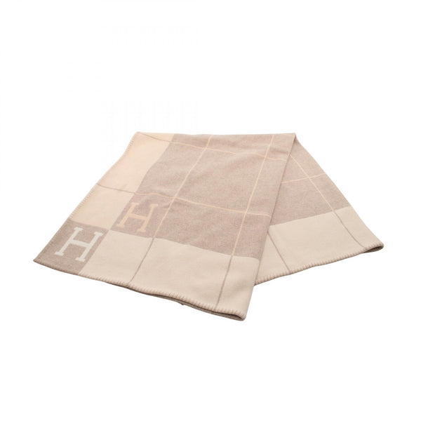 Hermes Plaid Avalon III Coco Camomille Wool Cashmere Blanket