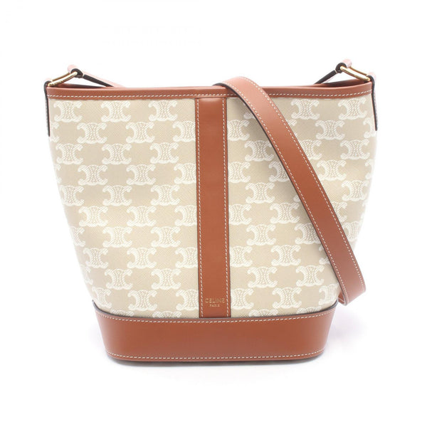 CELINE Small Bucket Triomphe Coated Canvas Shoulder Bag
