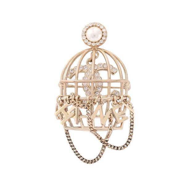 CHANEL Coco Mark Birdcage Brooch