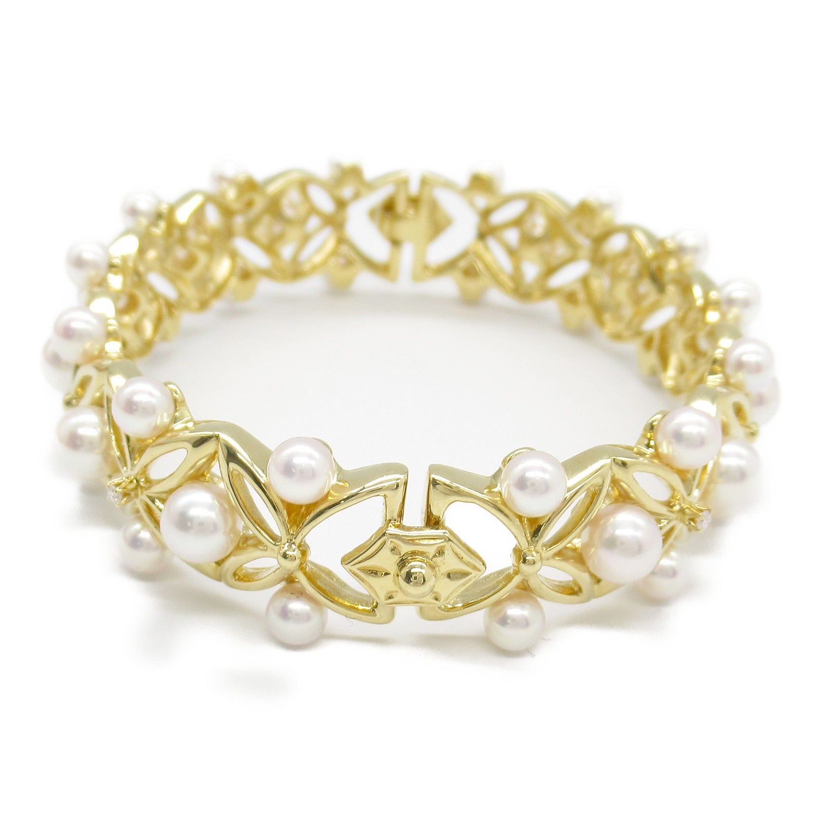 MIKIMOTO Pearl Bracelet K18 Yellow Gold