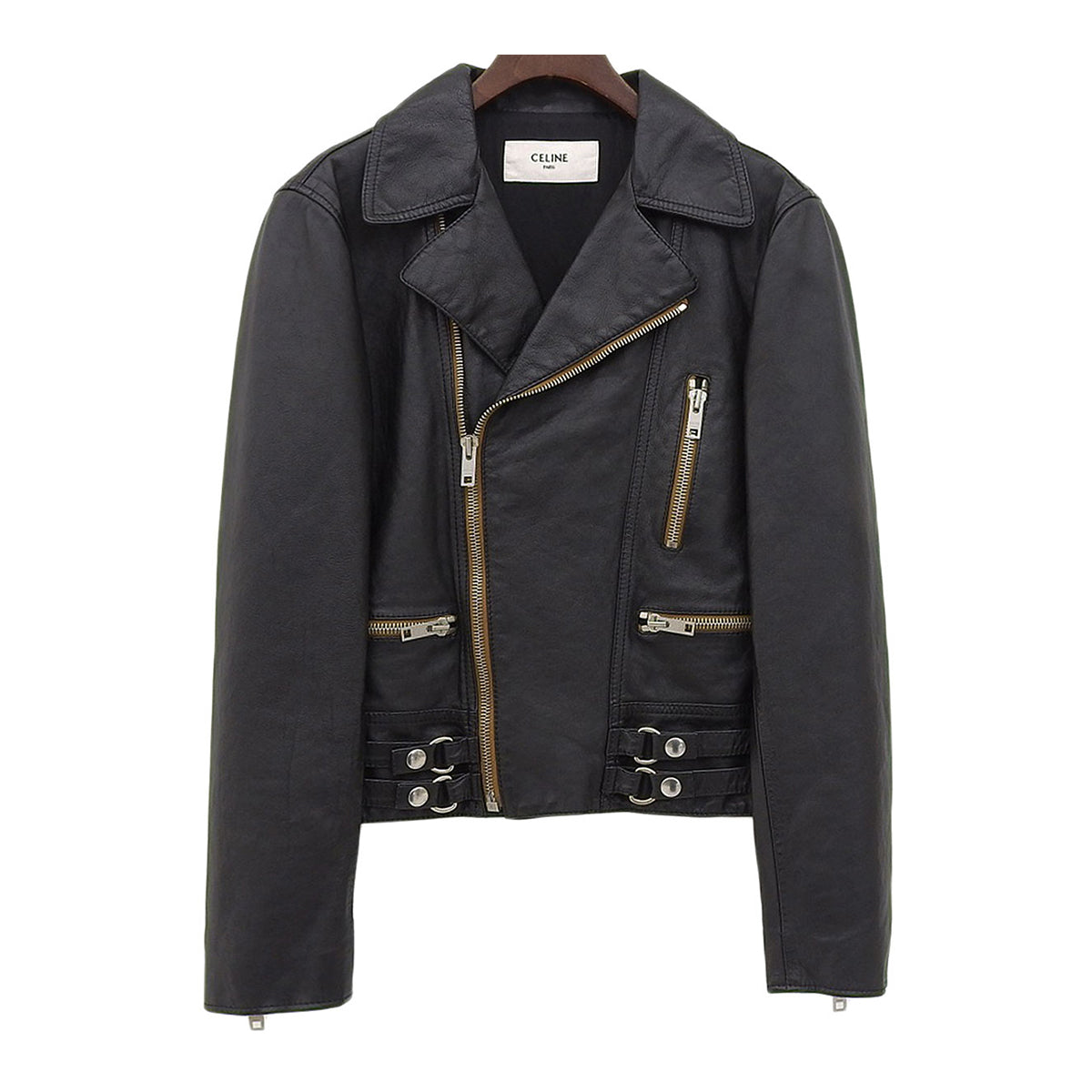 Celine Calfskin Riders Jacket Black