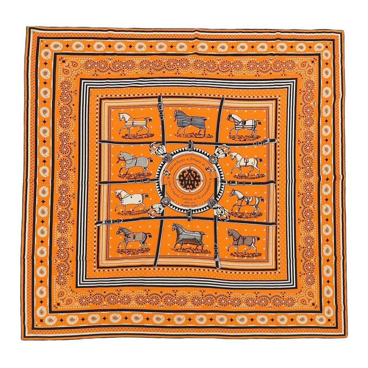 Hermes Silk Cashmere Scarf Orange