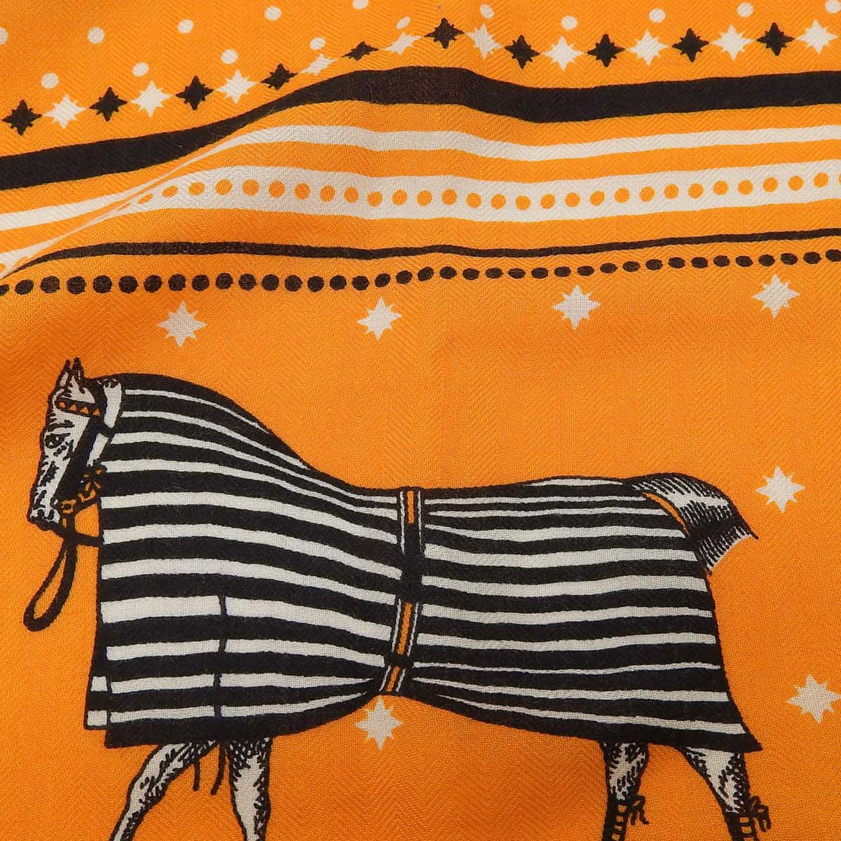 Hermes Silk Cashmere Scarf Orange