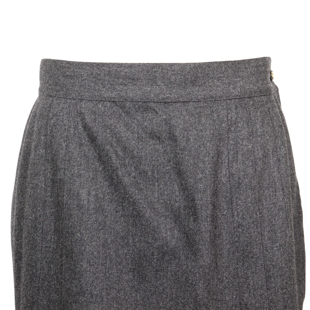 Chanel Wool Silk Skirt Gray