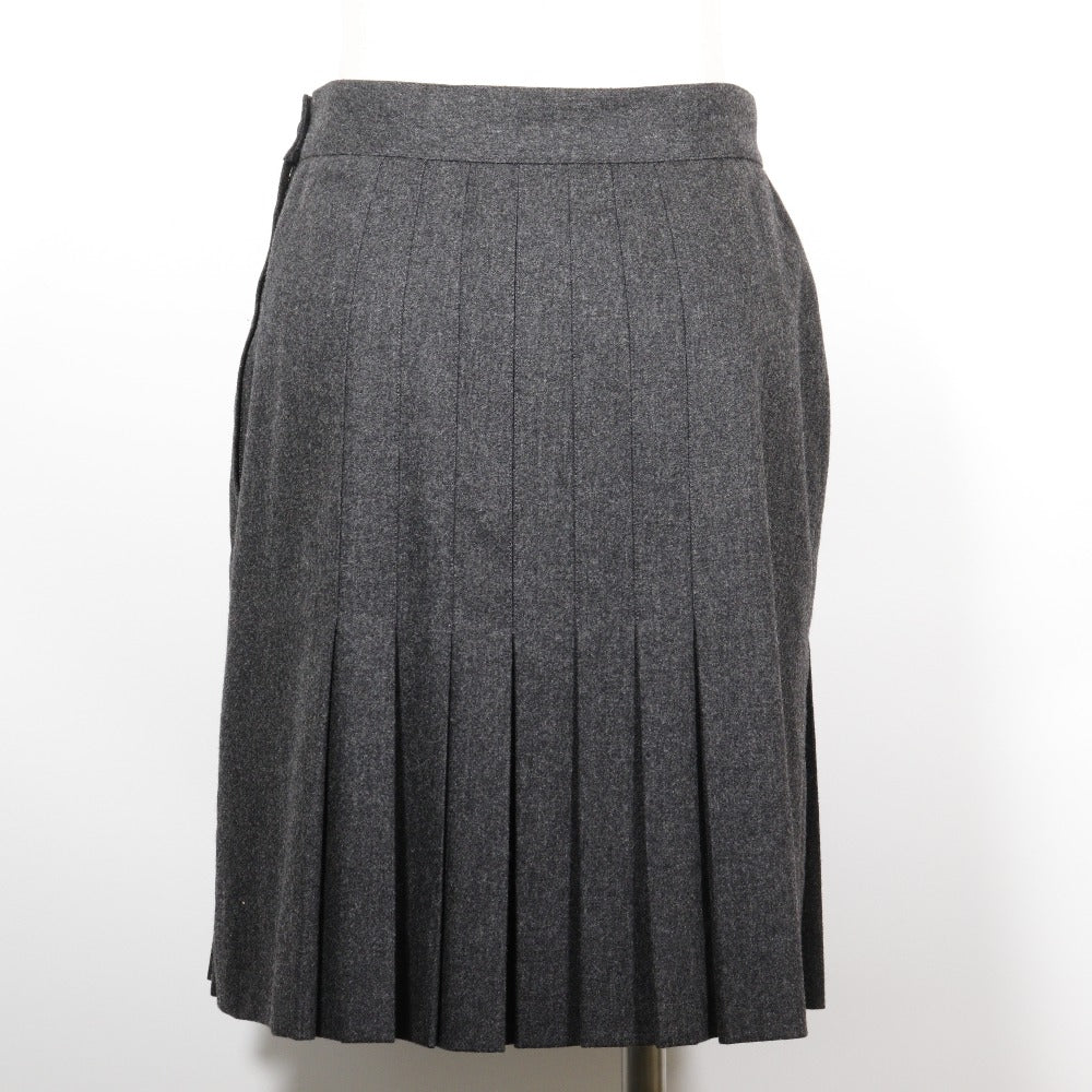 Chanel Wool Silk Skirt Gray