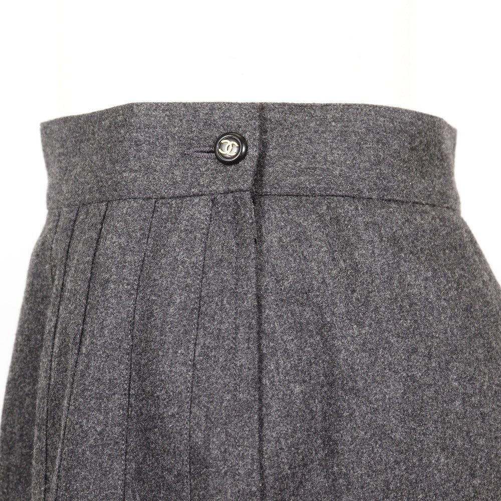 Chanel Wool Silk Skirt Gray