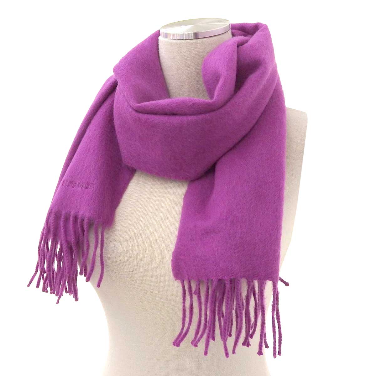 Hermes Purple Cashmere Scarf