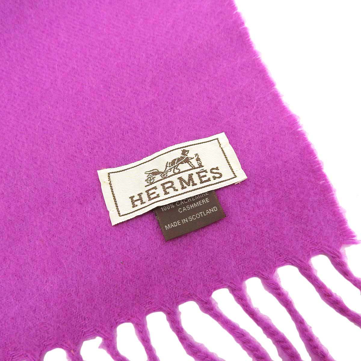 Hermes Purple Cashmere Scarf