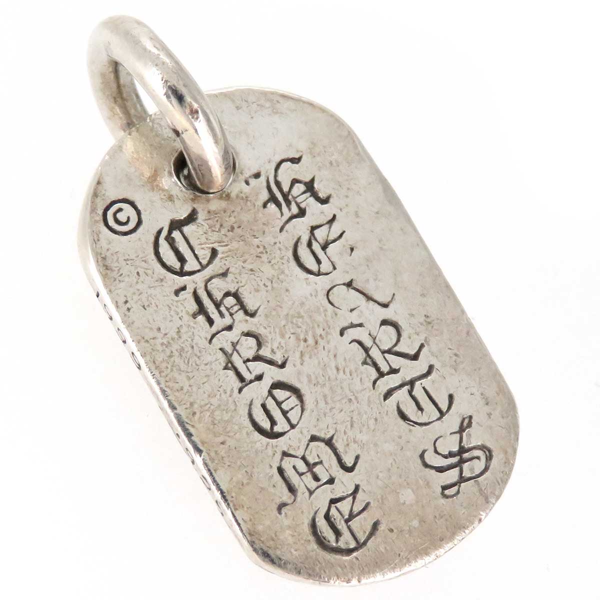 Silver Floral Cross Dog Tag