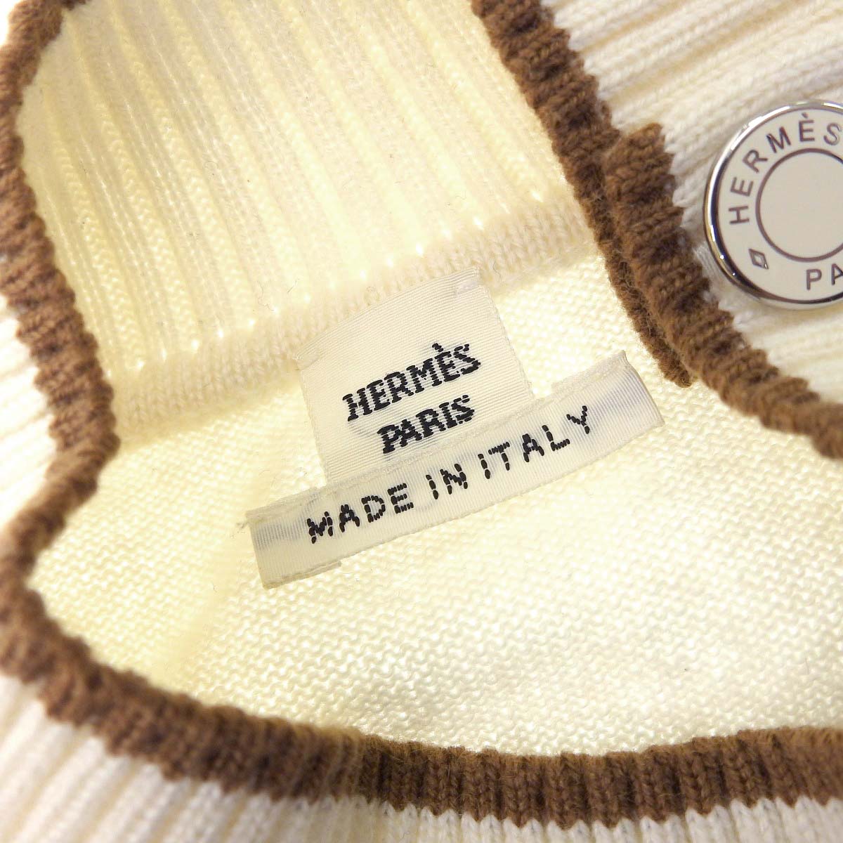 Hermes Cashmere Knit Sweater Ivory