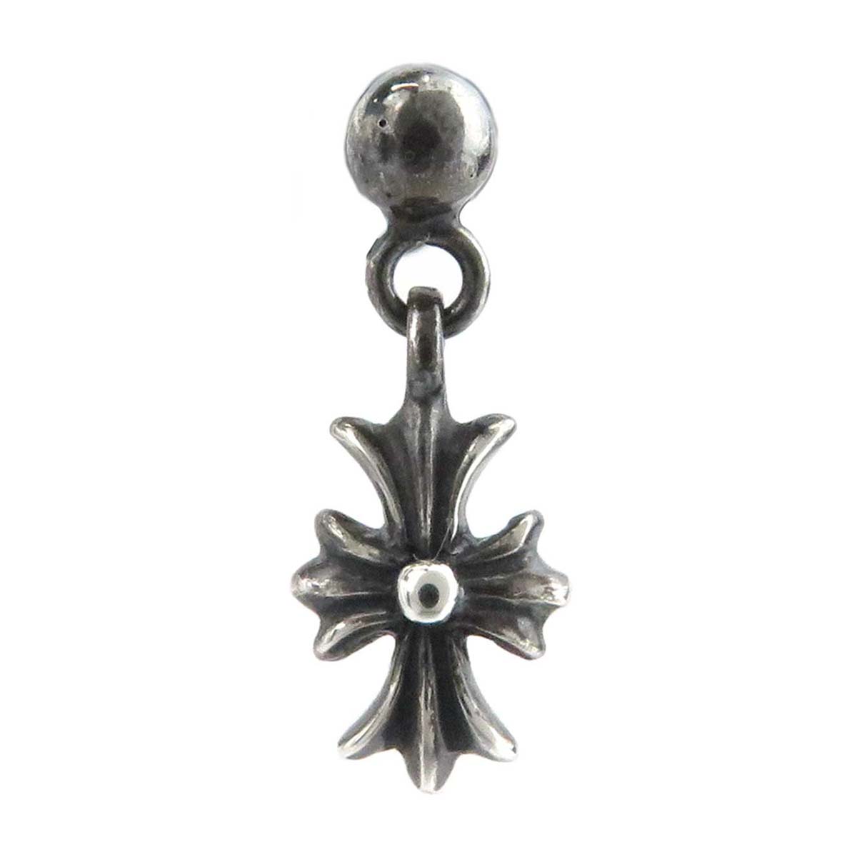Chrome Hearts Tiny Silver Cross Drop Earring Metal Earrings 0.0 in Good condition
