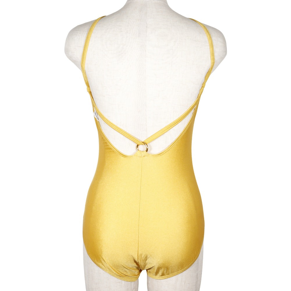 Hermes Nylon Polyurethane Swimsuit Gold