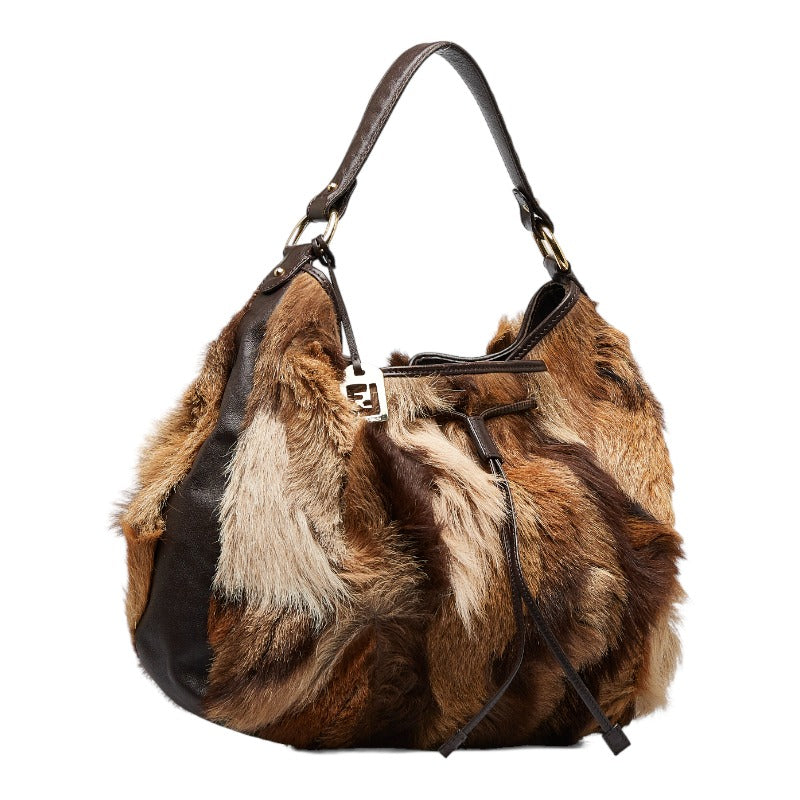 Fur Drawstring Hobo Bag 8BR350