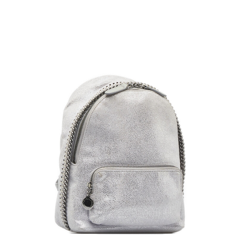 Stella McCartney Falabella 2WAY Backpack Silver Polyester in Very Good Condition