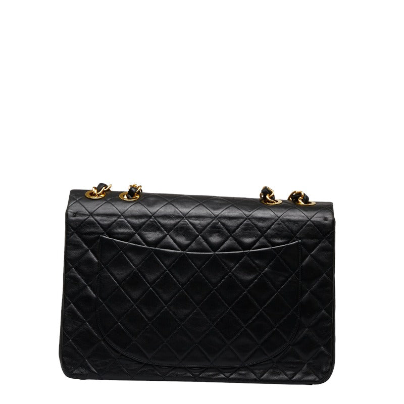 Chanel Leather Chain Shoulder Bag Black in Good Condition