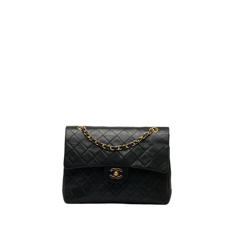 Chanel Leather Matelasse Double Flap Chain Shoulder Bag in Good Condition