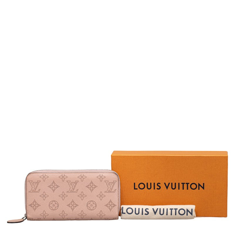 Louis Vuitton Monogram Mahina Zippy Wallet Pink Leather in Good Condition