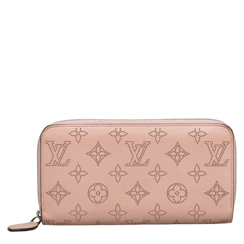 Louis Vuitton Monogram Mahina Zippy Wallet Pink Leather in Good Condition