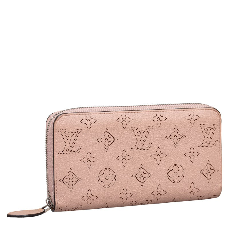 Louis Vuitton Monogram Mahina Zippy Wallet Pink Leather in Good Condition