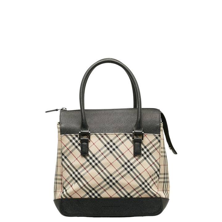 Burberry Nova Check Canvas Leather Handbag in Good Condition