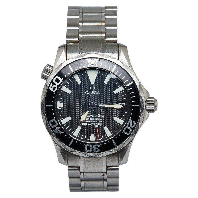 Omega Seamaster Professional Boys' 2252.50 Stainless Steel Automatic Watch with Black Dial (Pre-owned) 2252.5
