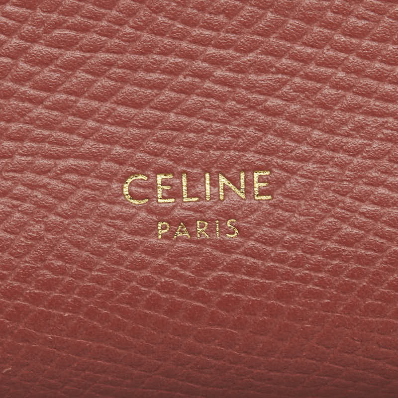 Celine Large Strap Wallet Leather Bicolor Pink Gray in Very Good Condition