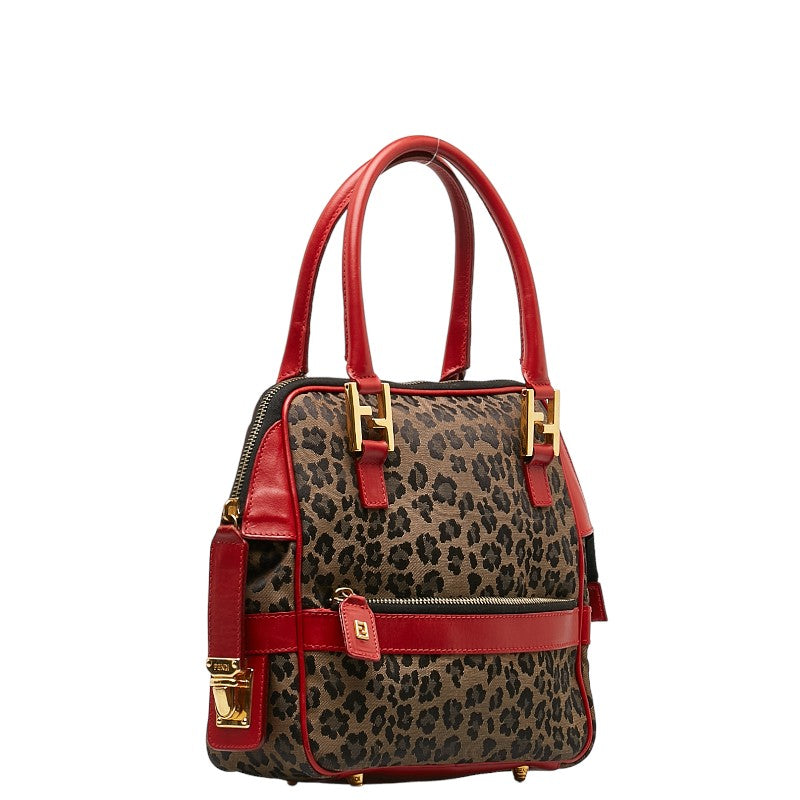Canvas Leopard Print Handbag