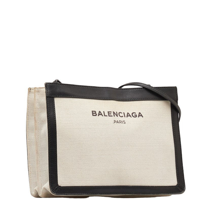 Balenciaga Canvas Leather Navy Pochette Crossbody