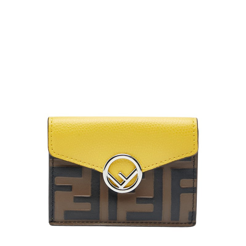 Fendi Zucca F is Leather PVC Compact Wallet