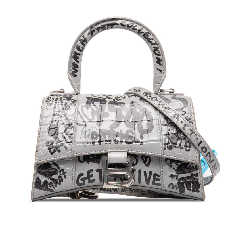Embossed Leather Graffiti Hourglass XS Handbag 592833