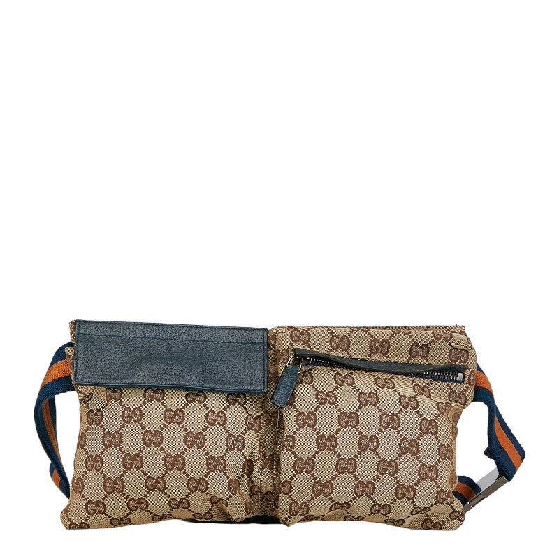 Gucci Canvas Leather Waist Bag 28566