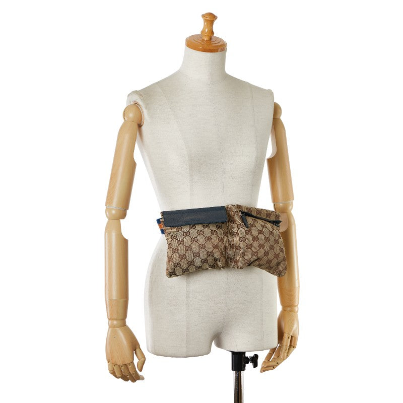 Gucci Canvas Leather Waist Bag 28566